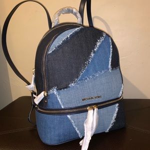 Rhea Medium Frayed Denim Backpack 